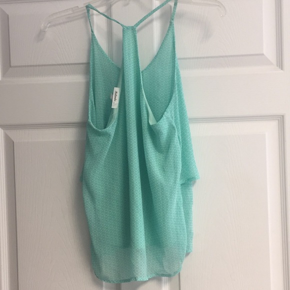 Aqua patterned silky top - Picture 5 of 7